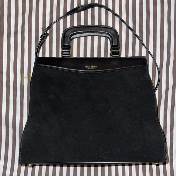 Pre Owned Henri Bendel Black Suede Satchel - Picture 4 of 6